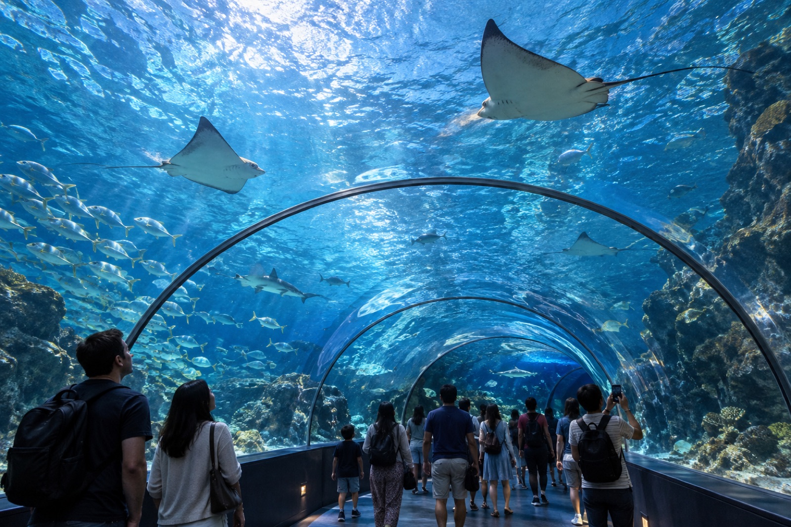Underwater viewing tunnel at SEA LIFE Sydney Aquarium